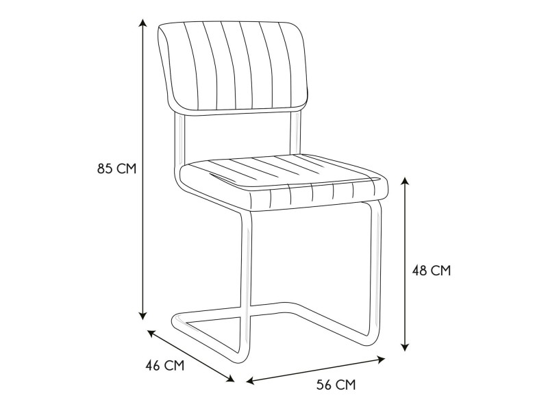 ALBAN - Chaise de séjour Gris chiné
