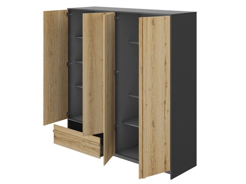 MIMIZAN - Armoire 4 portes 1 tiroir