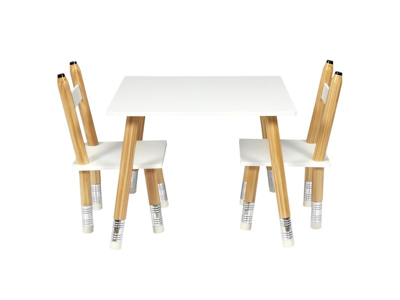 CRAYON - Ensemble table + 2 chaises...