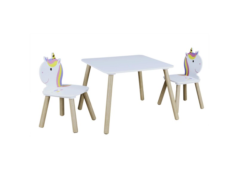 Table et 2 chaises licorne - LILY