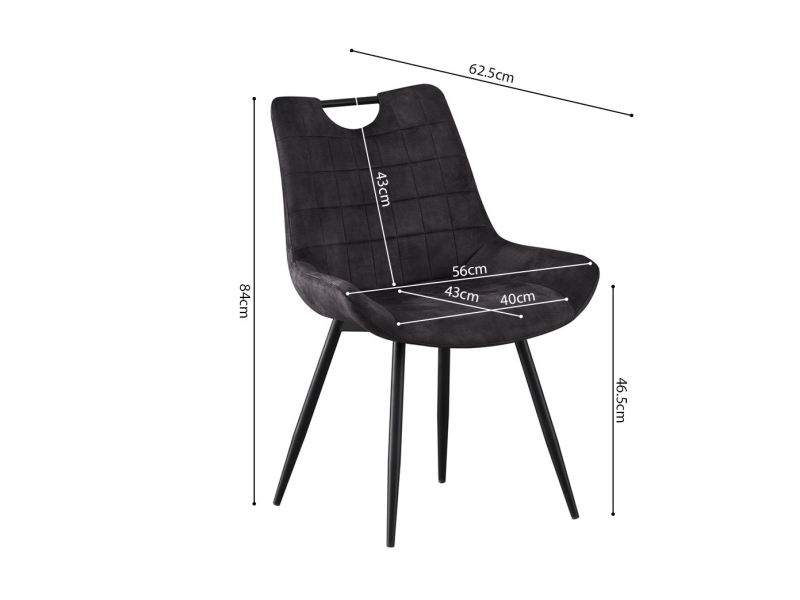 NINA - Chaise de séjour (gris)