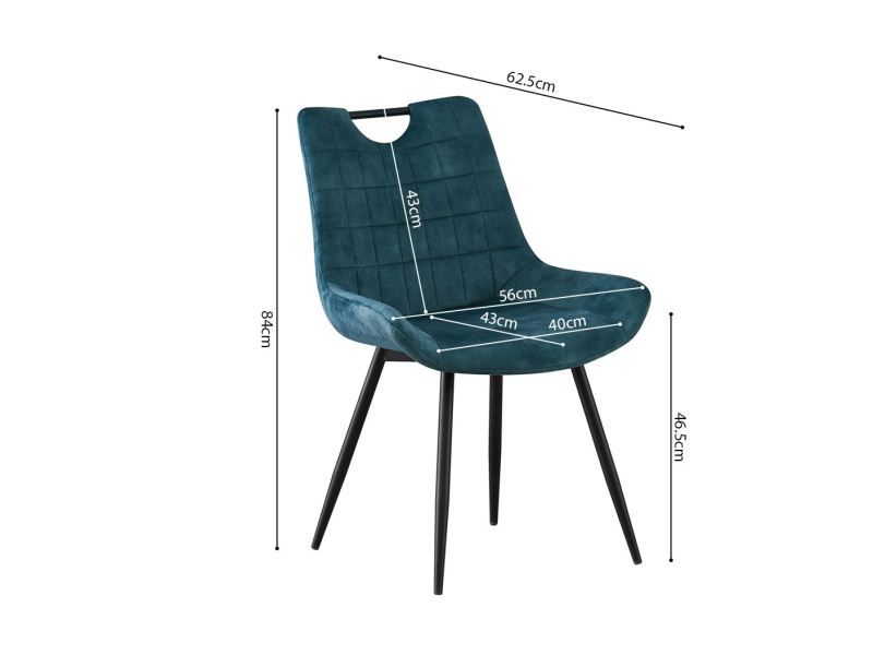 NINA - Chaise de séjour (Pétrole)