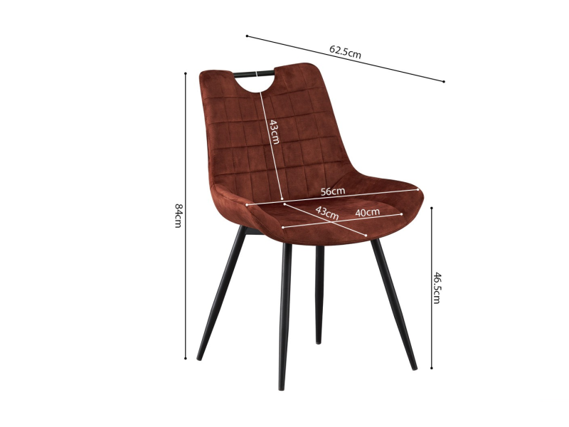 NINA - chaise de séjour (Rouille)