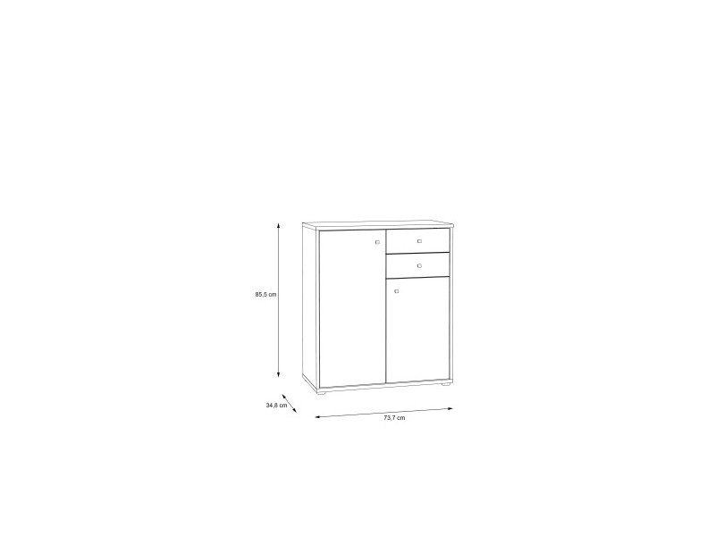 TEMPRA - Commode 2 portes 2 tiroirs