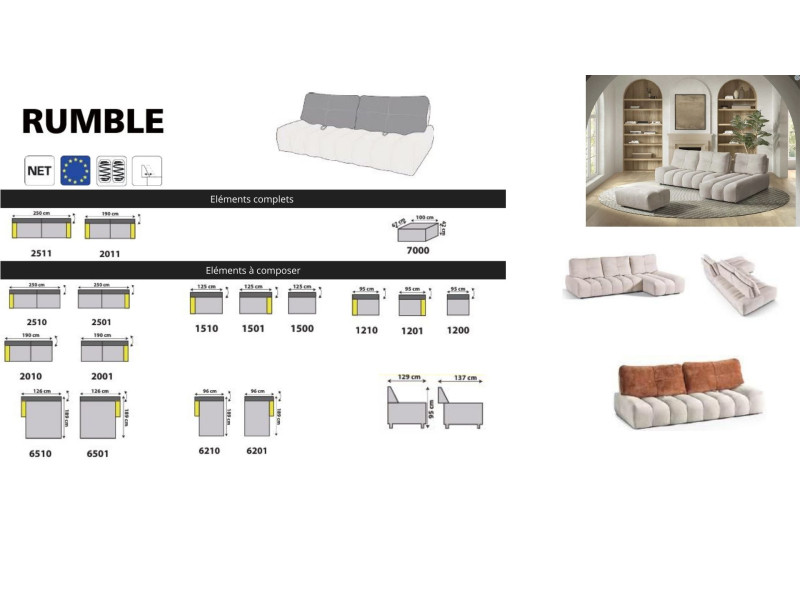 RUMBLE - Canapé modulable