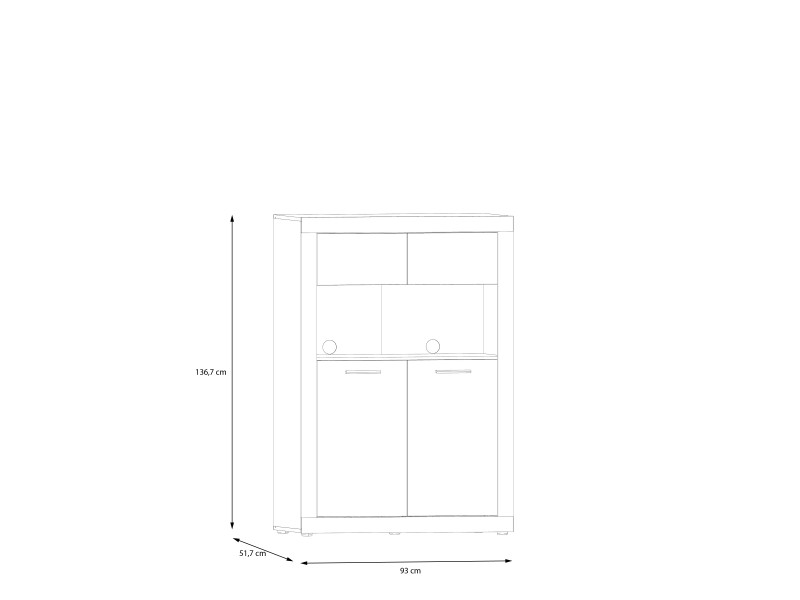 BACCIO - BAHUT HAUT 4 PORTES 1 NICHE