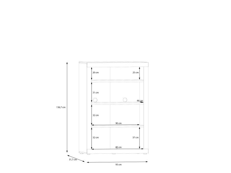BACCIO - BAHUT HAUT 4 PORTES 1 NICHE