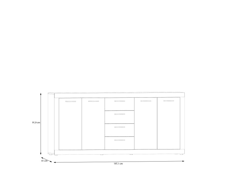 BACCIO - ENFILADE 4 PORTES 4 TIROIRS...