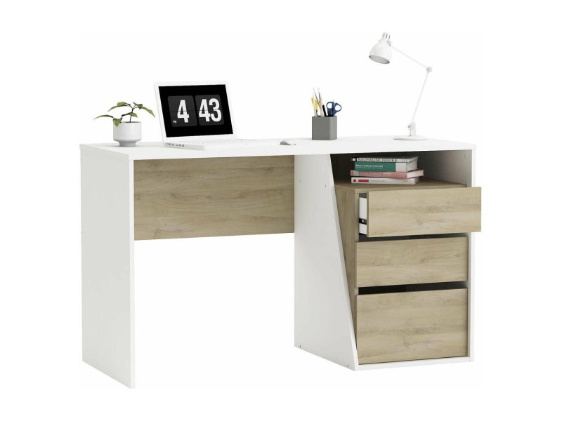 JEFFERSON - BUREAU DROIT - 3 TIROIRS