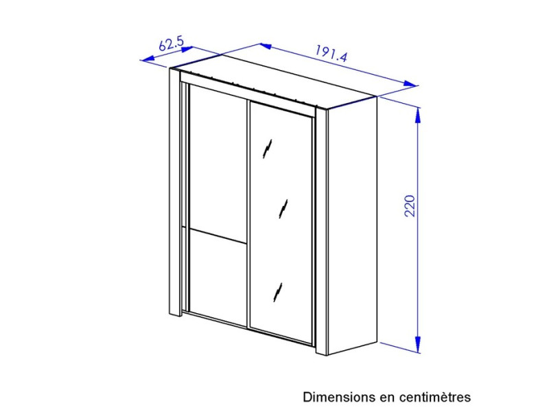 SOFIA - ARMOIRE 2 PORTES COULISSANTES...