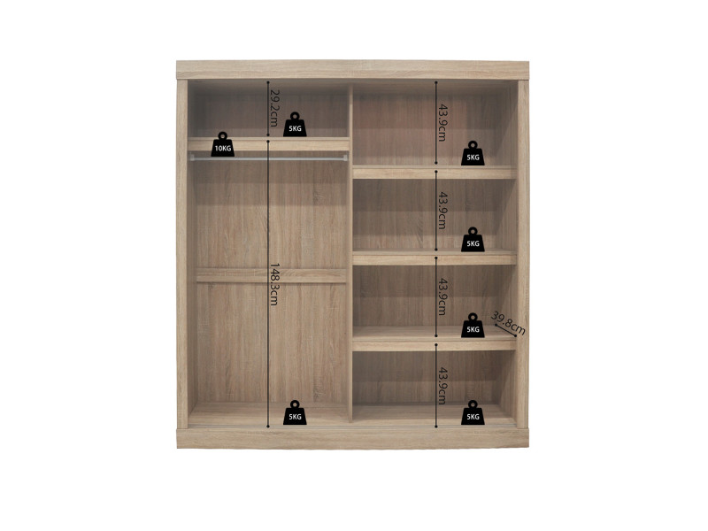 MIKE - ARMOIRE 2 PORTES COULISSANTES