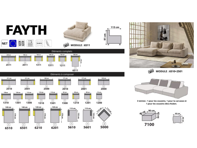 FAYTH - Canapé modulable