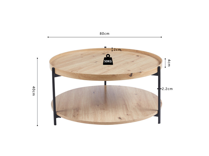 DALINA - Table basse 80cm