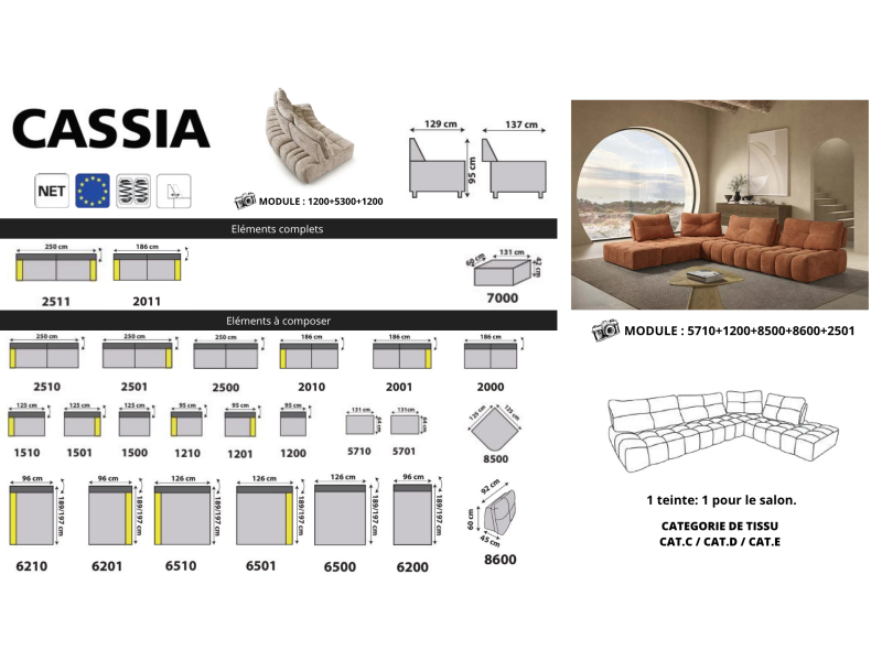Cassia - Canapé modulable