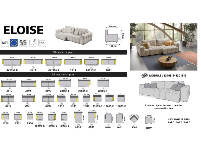 ELOISE - Canapé modulable