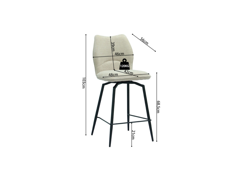 LARA - Tabouret de comptoir