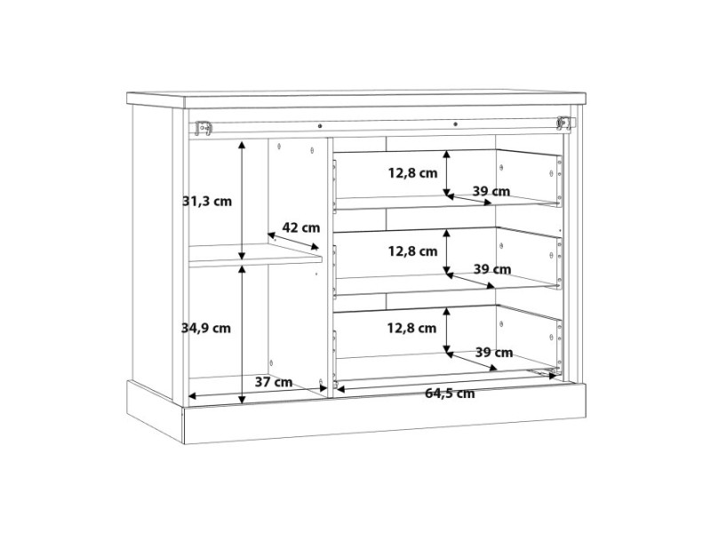 KASZIMIRO - Commode 3 tiroirs 1 porte