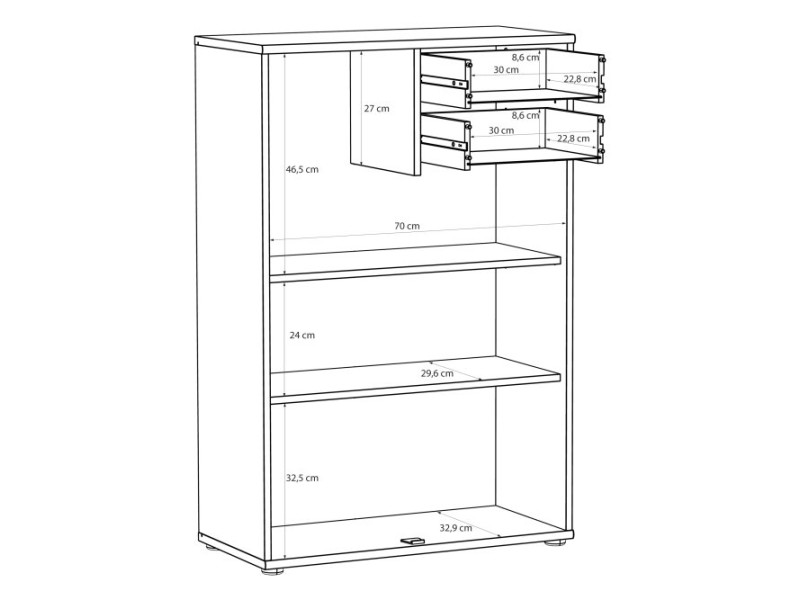 TEMPRA - Meuble d'appoint 2 portes 2...