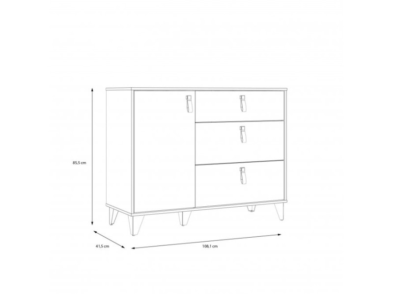 LYA - Commode 1 porte - 1 tablette -...