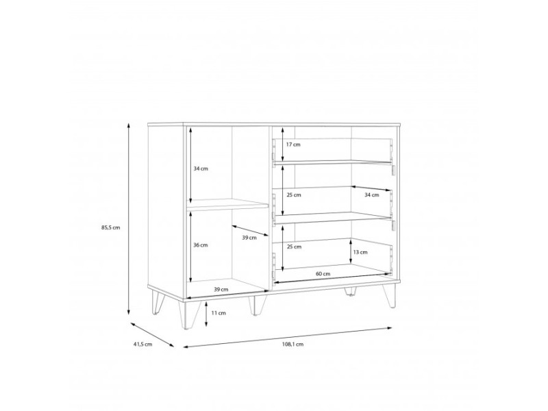 LYA - Commode 1 porte - 1 tablette -...