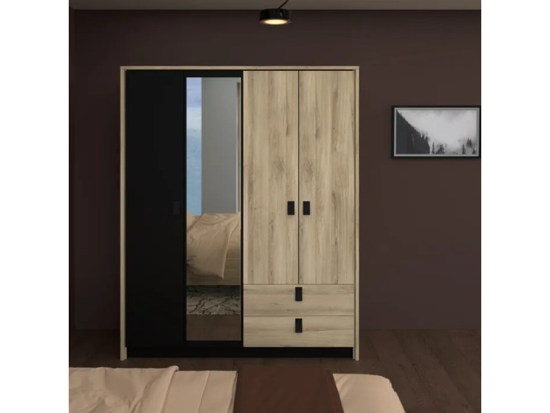 KIERAN - Armoire 4 portes 2 tiroirs