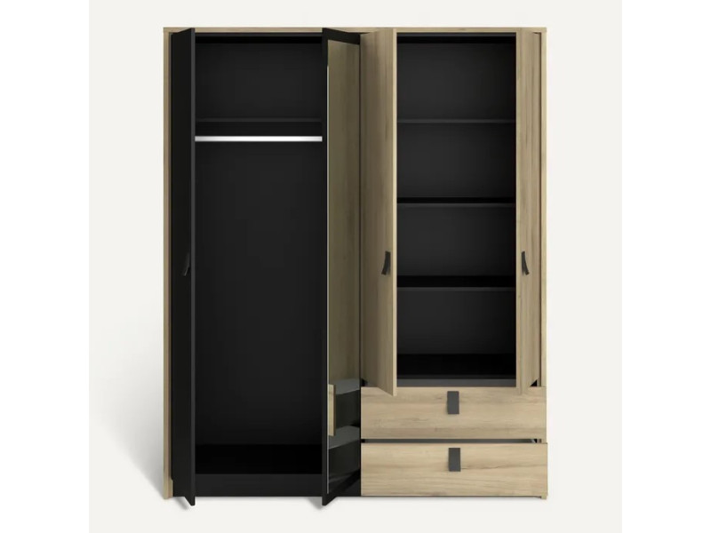 KIERAN - Armoire 4 portes 2 tiroirs