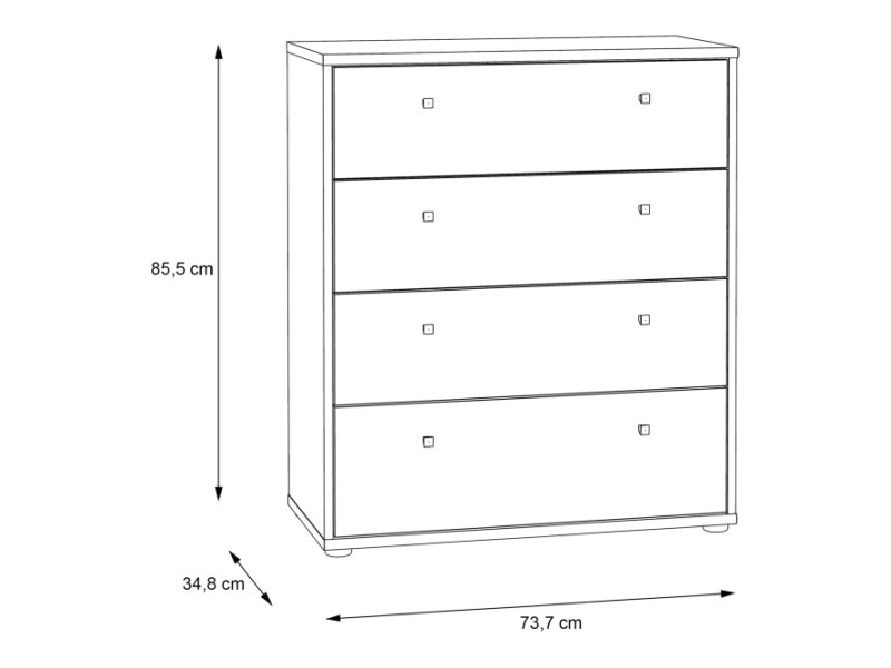TEMPRA - Meuble d'appoint 4 tiroirs