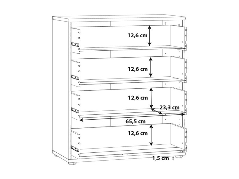TEMPRA - Meuble d'appoint 4 tiroirs