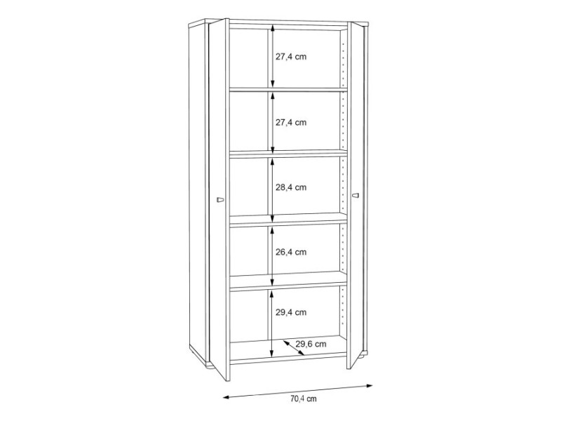 TEMPRA - AMOIRE 2 PORTES H149.5