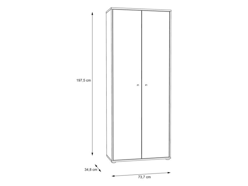 TEMPRA - Armoire 2 portes H.197.5cm